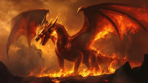 Fiery Dragon Illustration