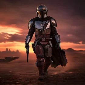 Lone Warrior at Dusk