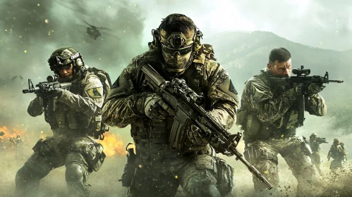 Military Warriors in Battle