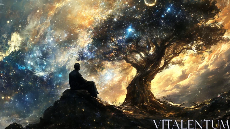 Man Under Starry Tree