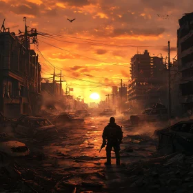Wasteland Sunset: A Warrior's Stand