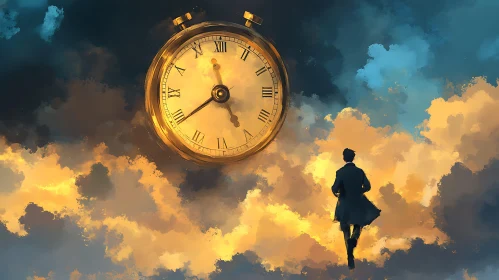 Man Walking Towards Time