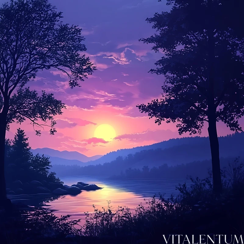 Tranquil Sunset Over Still Waters