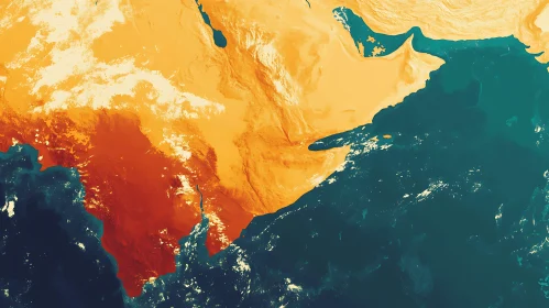 Earth Terrain Map with Ocean