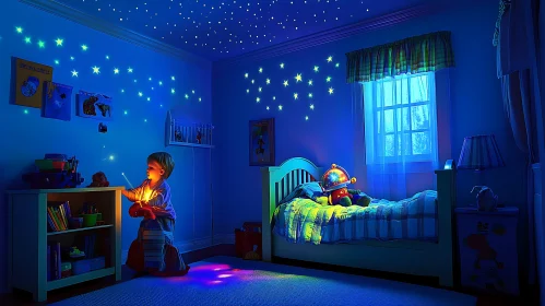 Starry Night in a Child's Bedroom
