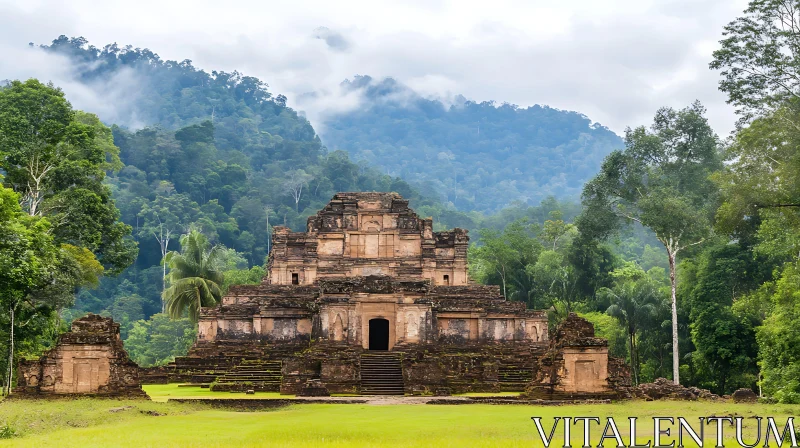 Old Temple in Green Landscape