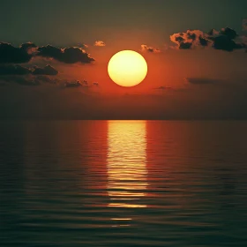 Peaceful Seascape at Sunset Time