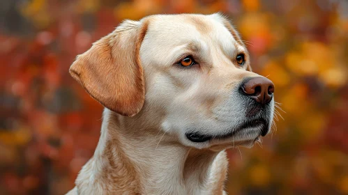 Labrador Retriever Amidst Fall Colors