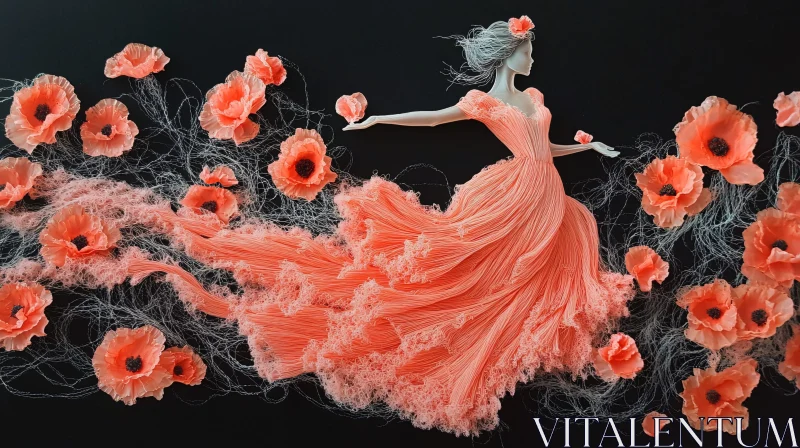 Floral Dress Elegance AI Image