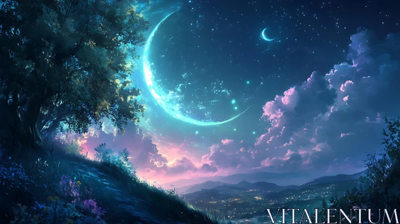Moonlit Night Landscape