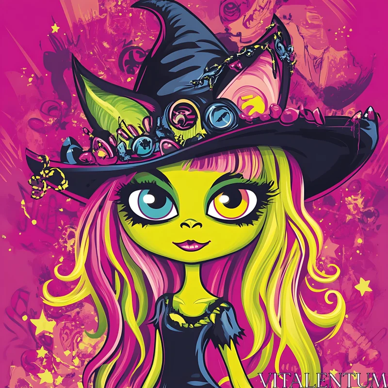 Whimsical Witch Character Art