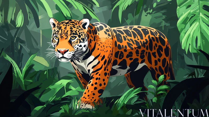 Jaguar in Dense Jungle