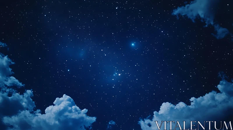 Night Sky with Stars and Clouds