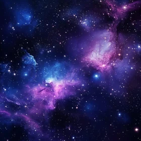 Violet and Blue Starry Nebula