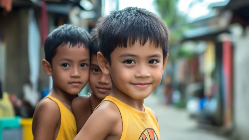 Youthful Joy: Three Boys Together