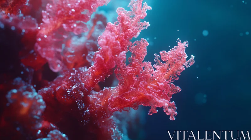 Detailed Underwater View of Red Coral