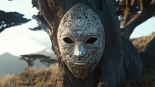 Ornate Mask Nature Scene