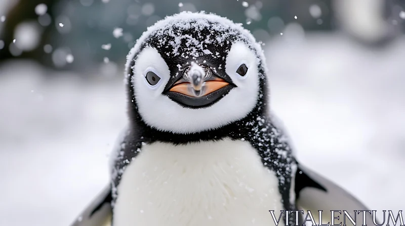 Snowy Penguin Close-Up