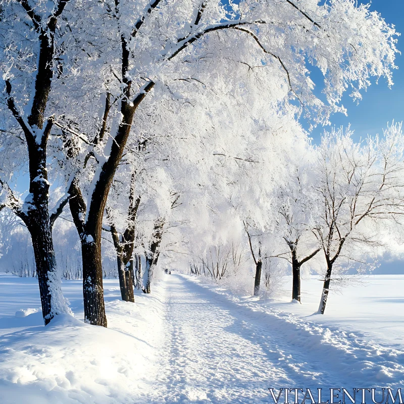 Winter Landscape with Snow Covered Trees