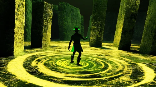 Enigmatic Figure in Green Hat