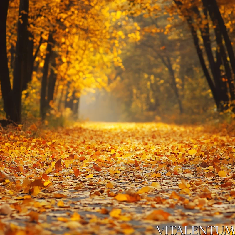 Golden Autumn Forest Path