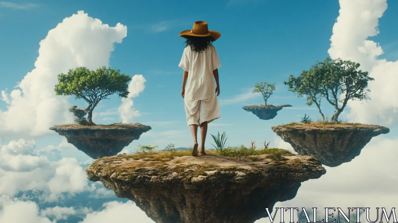 Surreal Floating Island Scene
