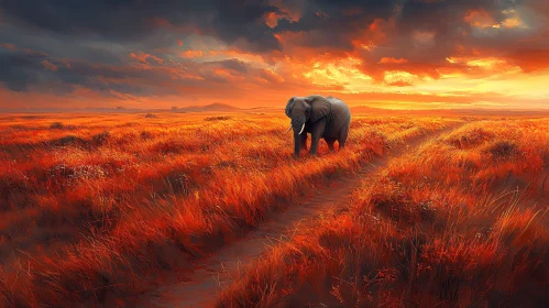 Elephant at Sunset