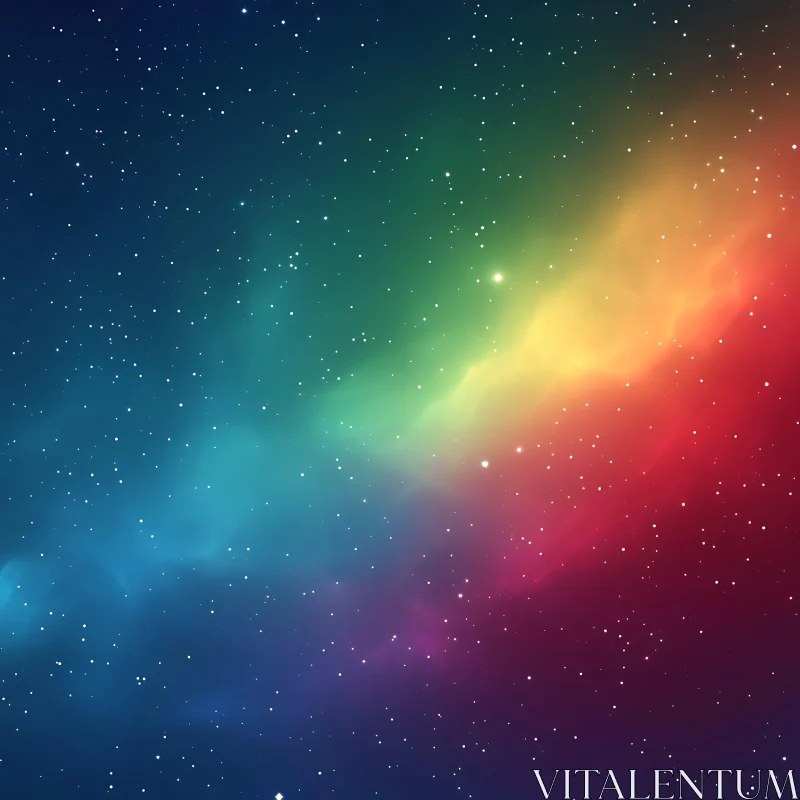 Rainbow Galaxy with Stars