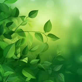 Lush Green Foliage and Soft Light