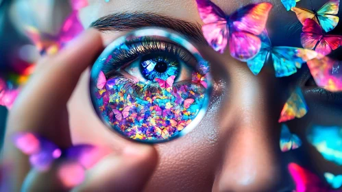 Eye with Butterfly Reflection