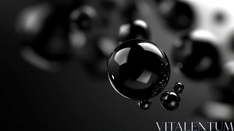 Abstract Black Spheres Composition