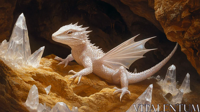 Dragon in a Cave of Crystals