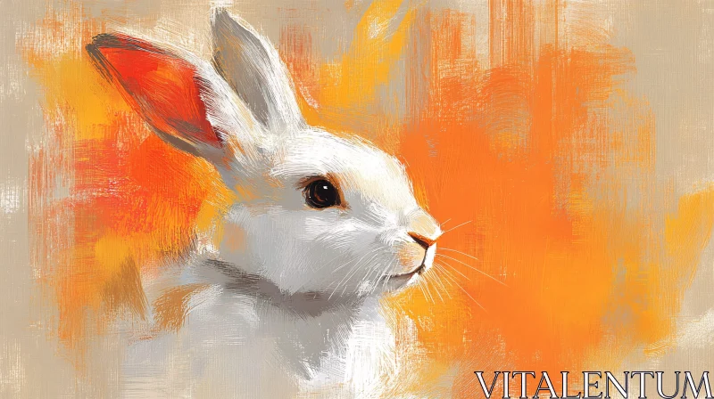 Artistic Bunny in Orange Tones