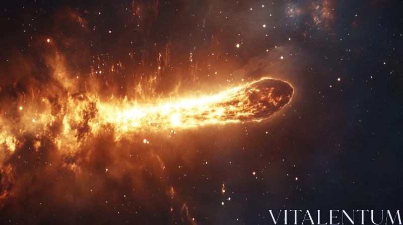 Incandescent Meteor Shower in Starry Cosmos