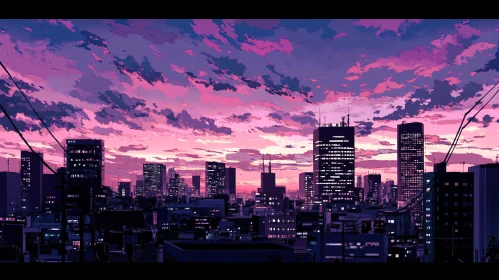 Urban Sunset: City at Twilight