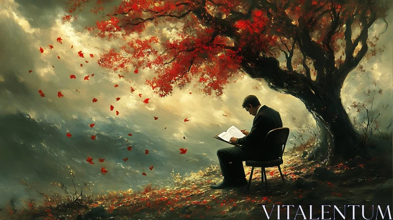 Contemplation Under Autumnal Canopy