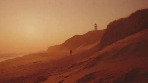Sunset Beach with Lighthouse View