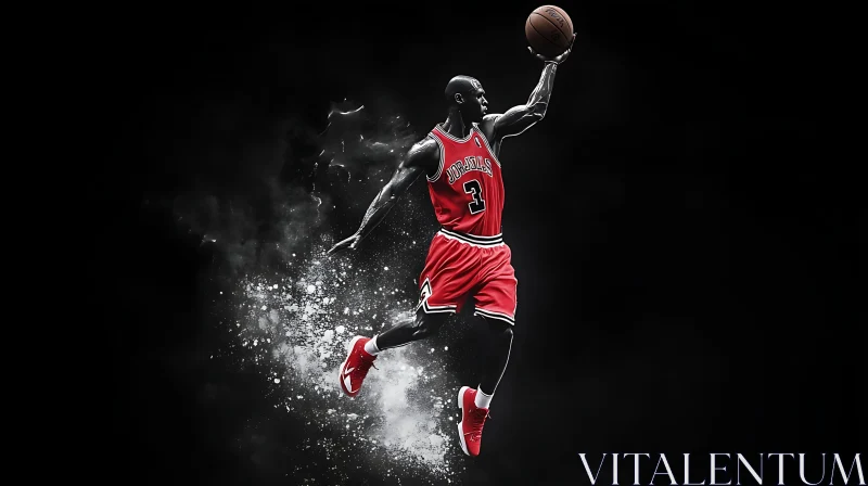 Athlete Jumping with Ball