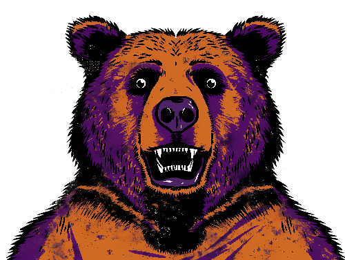 Digital Illustration of Roaring Bear - Semi-Realistic Artwork
