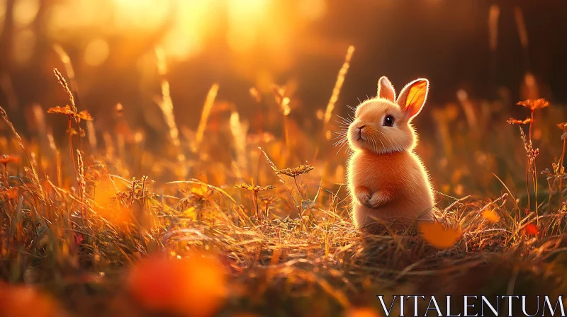 Sunlit Bunny in a Meadow