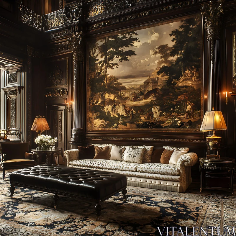 Luxurious Interior with Grand Artwork