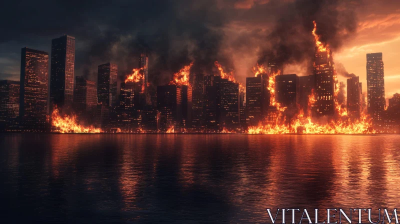 Burning City Skyline