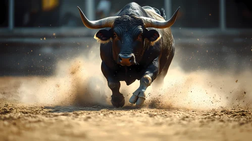 Dynamic Bull in Motion