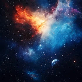 Cosmic Cloudscape with Planet