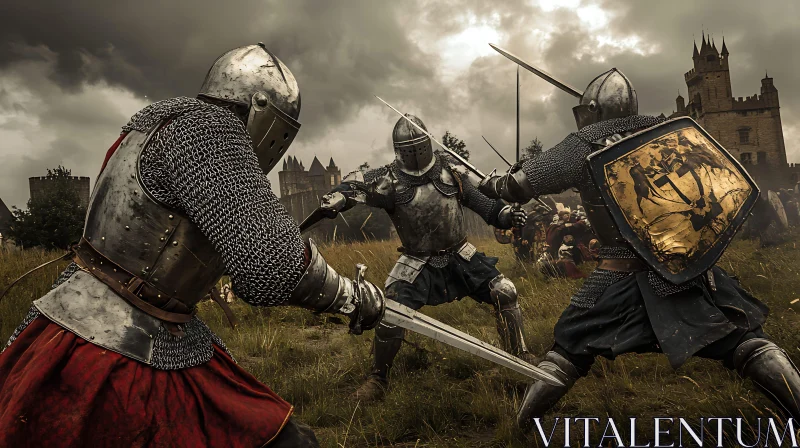 Epic Knights Sword Fight Illustration