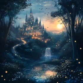 Fantasy Castle at Night