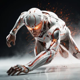 Futuristic Android in Iconic Science Fiction Frame