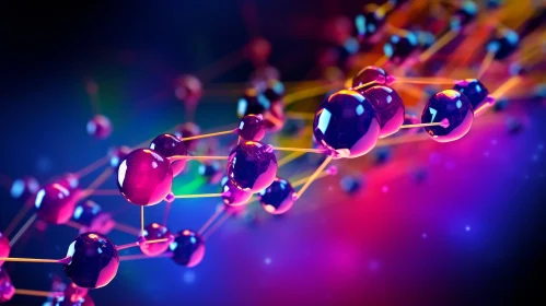 Glowing Molecules | 3D Rendering | Precisionist Lines