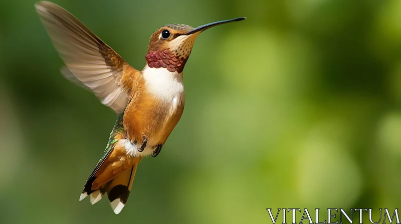 Hovering Hummingbird Portrait AI Image