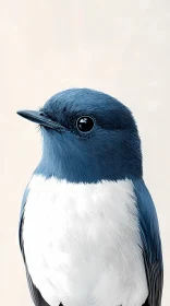 Blue and White Bird Artistic Portrait